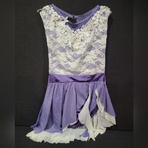 Weissman Lavender and White Lace Dance Costume